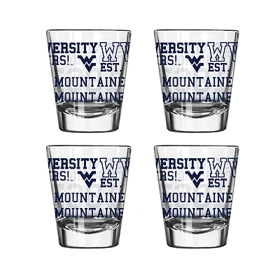 Logo Brands West Virginia Mountaineers 4-Pack 2oz. Shot Glass Set