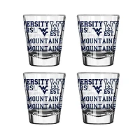 Logo Brands West Virginia Mountaineers 4-Pack 2oz. Shot Glass Set