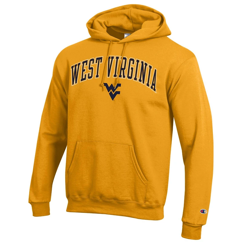 Men's Champion  Gold West Virginia Mountaineers Arch Over Logo Pullover Hoodie