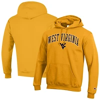 Men's Champion  Gold West Virginia Mountaineers Arch Over Logo Pullover Hoodie