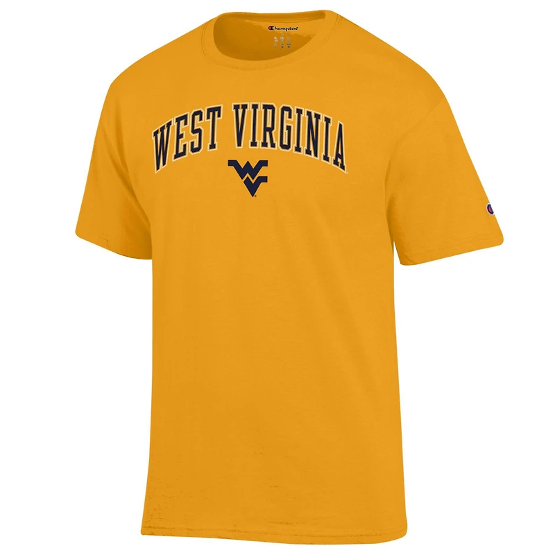 T-shirt Champion Gold pour homme avec logo Arch Over des West Virginia Mountaineers