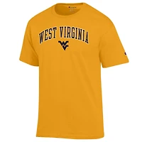 T-shirt Champion Gold pour homme avec logo Arch Over des West Virginia Mountaineers