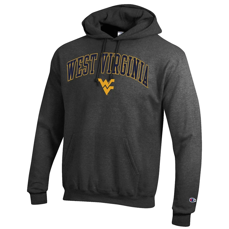 Sweat à capuche en polaire avec logo arqué Champion Charcoal West Virginia Mountaineers pour homme
