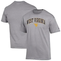 T-shirt à logo arqué Champion Heather Grey West Virginia Mountaineers pour homme