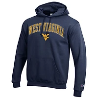 Sweat à capuche en polaire avec logo arqué Champion Navy West Virginia Mountaineers pour homme