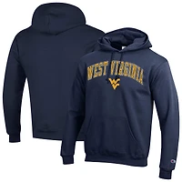 Sweat à capuche en polaire avec logo arqué Champion Navy West Virginia Mountaineers pour homme