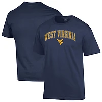 Men's Champion  Navy West Virginia Mountaineers Arched Logo T-Shirt
