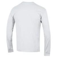 T-shirt à manches longues blanc Champion West Virginia Mountaineers avec logo Arch Over pour homme