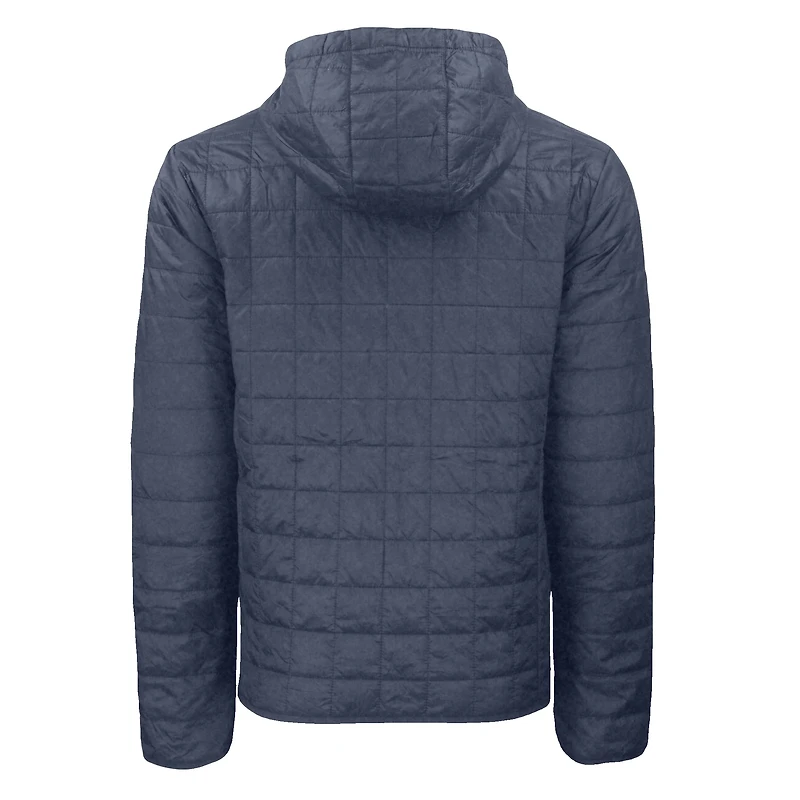Veste à capuche zippée intégrale Cutter & Buck Anthracite West Virginia Mountaineers Rainier Eco PrimaLoft pour homme