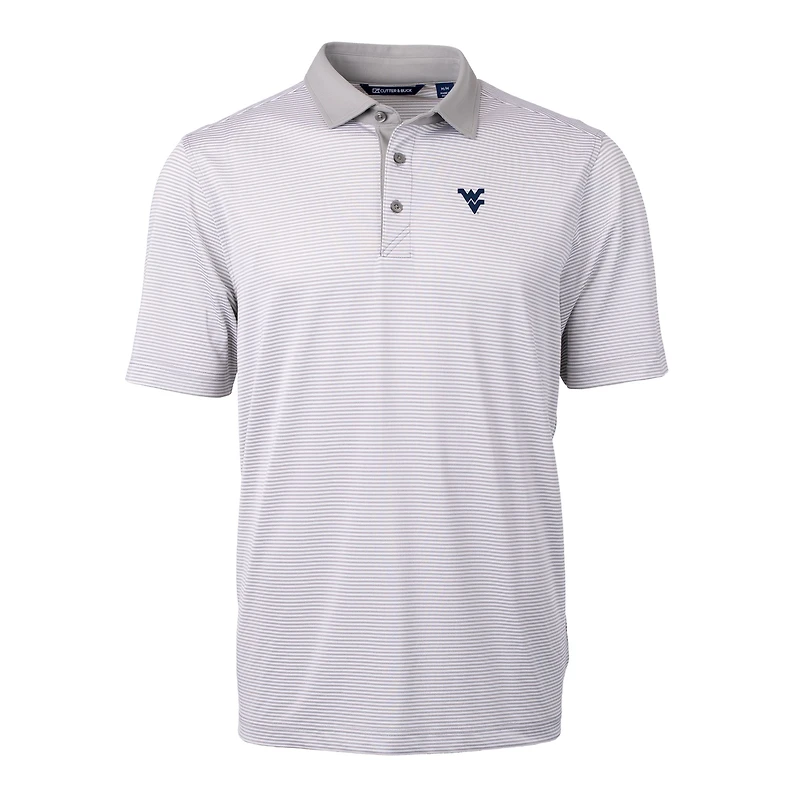Men's Cutter & Buck  Gray/White West Virginia Mountaineers DryTec Virtue Eco Pique Recycled Polo