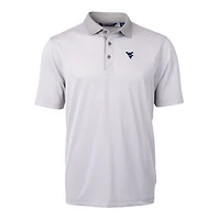 Men's Cutter & Buck  Gray/White West Virginia Mountaineers DryTec Virtue Eco Pique Recycled Polo