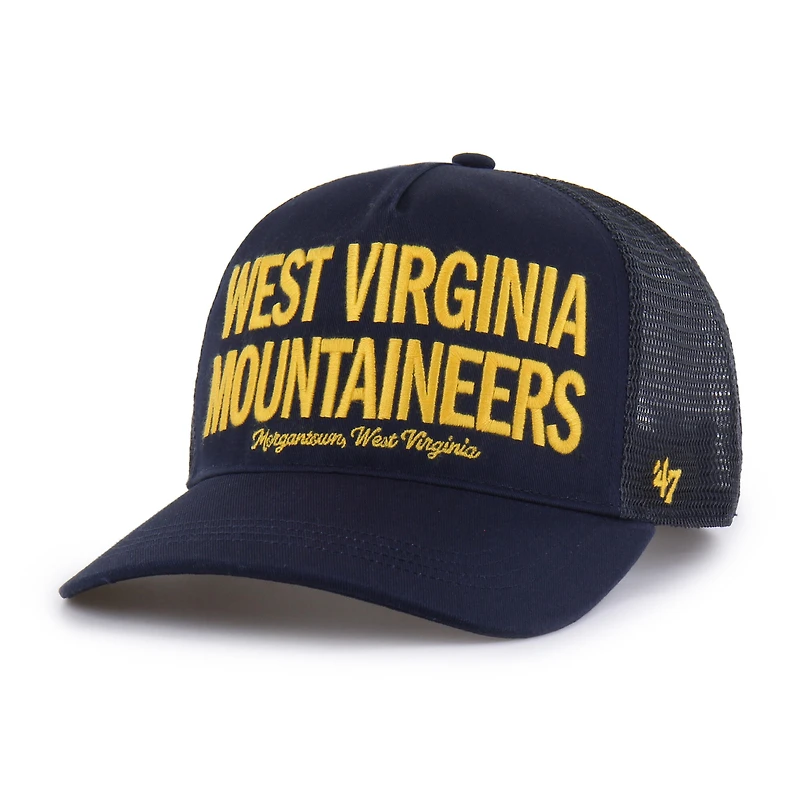 Men's '47 Navy West Virginia Mountaineers Contemporary Hitch Trucker Adjustable Hat
