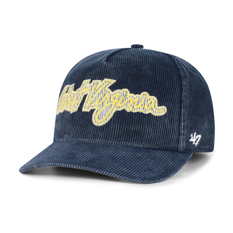 Men's '47 Navy West Virginia Mountaineers Reclaim Snow Wash Corduroy Hitch Adjustable Hat