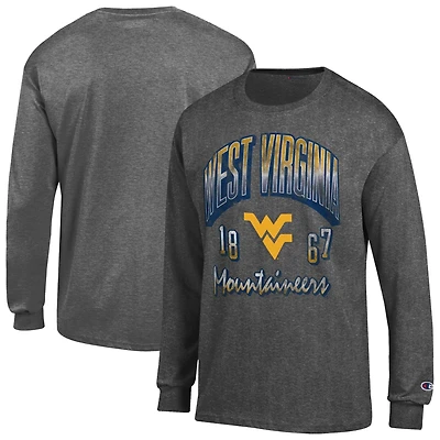 Men's Champion Charcoal West Virginia Mountaineers Bold Long-Sleeve T-Shirt