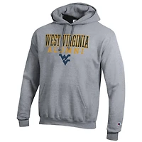 Men's Champion  Gray West Virginia Mountaineers Alumni Logo Stack Pullover Hoodie
