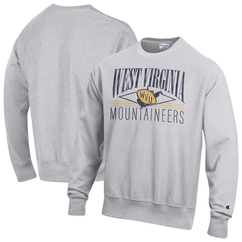 Men's Champion Gray West Virginia Mountaineers Reverse Weave Fleece Sweatshirt