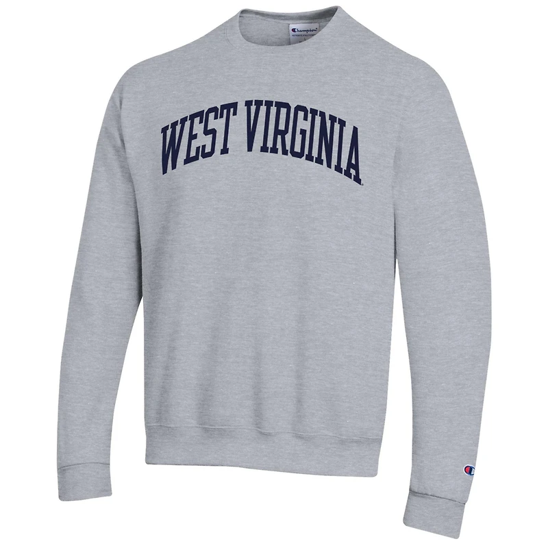 Sweat-shirt en polaire Basic Arch Champion Heather Grey pour homme, équipe des West Virginia Mountaineers