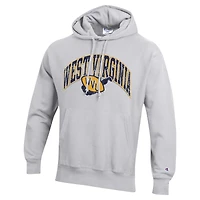 Sweat à capuche Champion Heather Grey West Virginia Mountaineers Vault Late Night Reverse Weave pour hommes