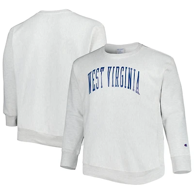 Sweat-shirt ras du cou en polaire à armure inversée Big & Tall Champion gris chiné West Virginia Mountaineers pour homme