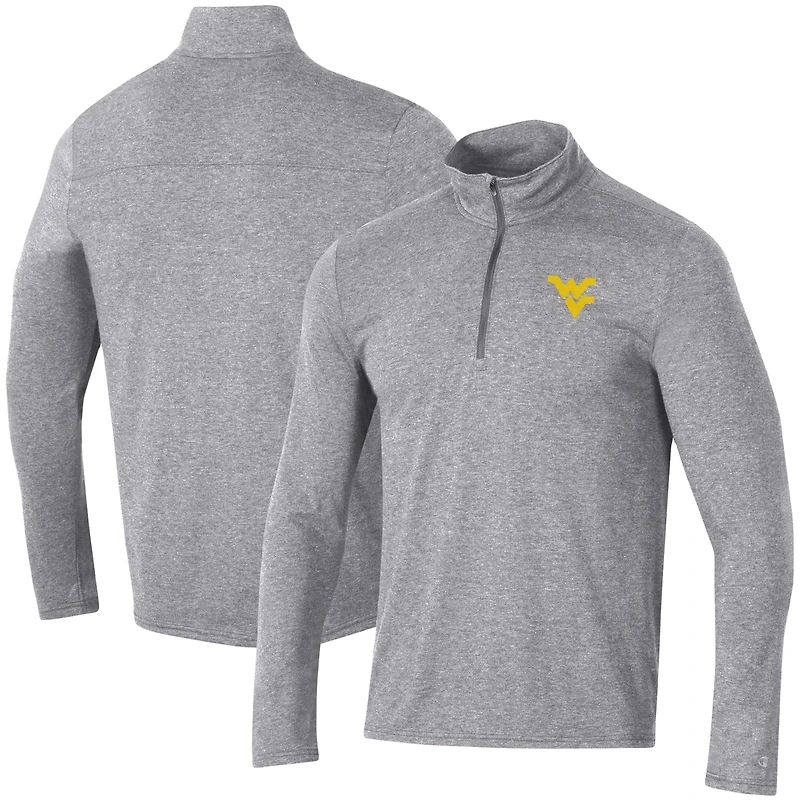 Veste à quart de zip pour homme Champion Heathered Grey West Virginia Mountaineers Field Day Team