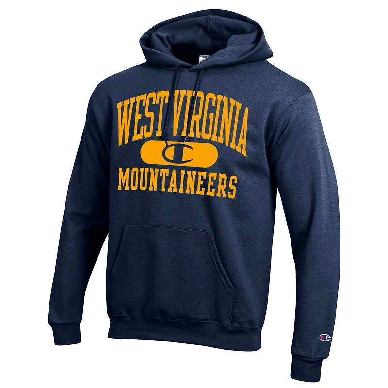 Sweat à capuche Champion Navy West Virginia Mountaineers Arch Pill pour homme