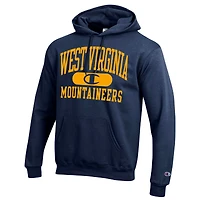 Sweat à capuche Champion Navy West Virginia Mountaineers Arch Pill pour homme