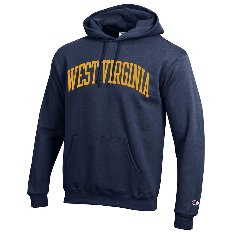 Sweat à capuche en polaire Basic Arch pour homme Champion Navy West Virginia Mountaineers