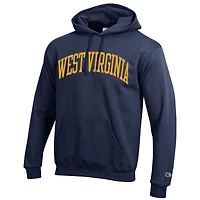 Sweat à capuche en polaire Basic Arch pour homme Champion Navy West Virginia Mountaineers