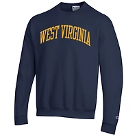 Sweat-shirt en polaire Basic Arch bleu marine Champion pour homme des West Virginia Mountaineers