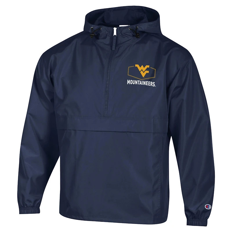 Veste à demi-zip compressible Champion Navy West Virginia Mountaineers pour homme