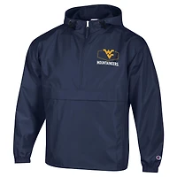 Veste à demi-zip compressible Champion Navy West Virginia Mountaineers pour homme