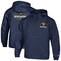 Men's Champion Navy West Virginia Mountaineers Delay Packable Half-Zip Jacket