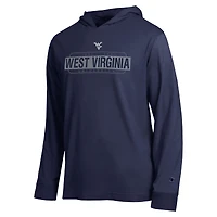 Men's Champion  Navy West Virginia Mountaineers Gradient All-Star Long Sleeve Hooded T-Shirt