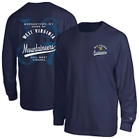 Men's Champion  Navy West Virginia Mountaineers Laminated All-Star Long Sleeve T-Shirt
