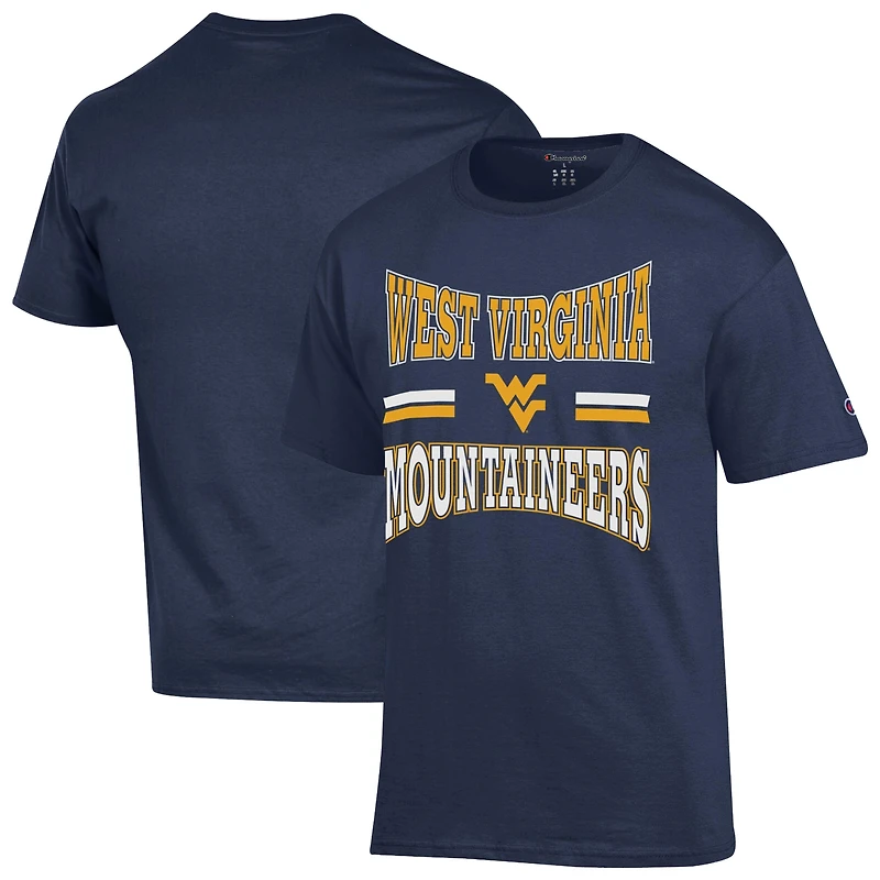 T-shirt Champion bleu marine de l'équipe des Mountaineers Virginie-Occidentale pour hommes (Zoom)