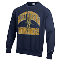 Sweat-shirt à enfiler Champion Navy West Virginia Mountaineers Vault Late Night Reverse Weave pour homme
