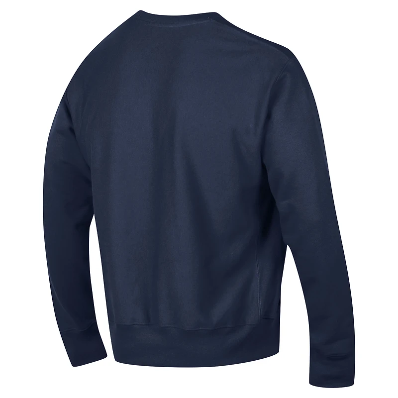 Sweat-shirt à enfiler Champion Navy West Virginia Mountaineers Vault Late Night Reverse Weave pour homme