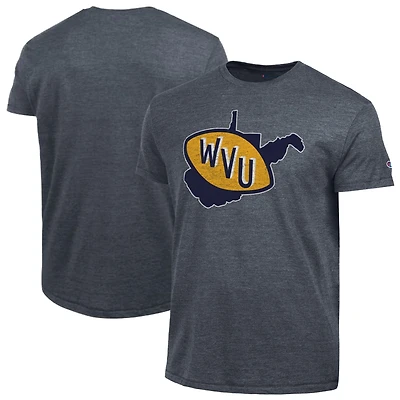 Men's Champion  Navy West Virginia Mountaineers Vintage Triumph Tri-Blend T-Shirt