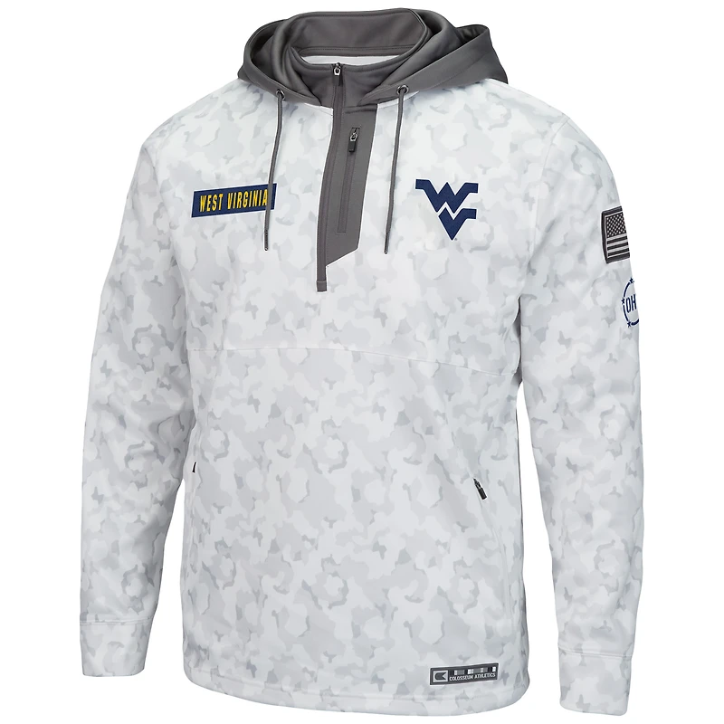 Colosseum Arctic Camo West Virginia Mountaineers OHT Military Appreciation Sweat à capuche quart-zip pour homme