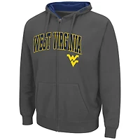 Men's Colosseum Charcoal West Virginia Mountaineers Arch & Logo 3.0 Full-Zip Hoodie