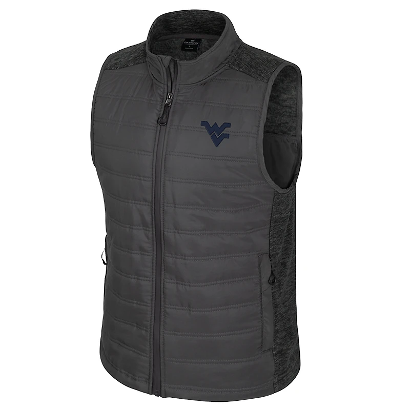 Men's Colosseum Charcoal West Virginia Mountaineers Nightman Full-Zip Puffer Vest