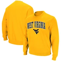 Colosseum Gold West Virginia Mountaineers Arch & Logo Crew Neck Sweat-shirt pour homme