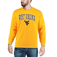 Colosseum Gold West Virginia Mountaineers Arch & Logo Crew Neck Sweat-shirt pour homme