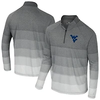 Coupe-vent à glissière quart de tour raglan en maille rayée AI pour homme Colosseum Gray West Virginia Mountaineers