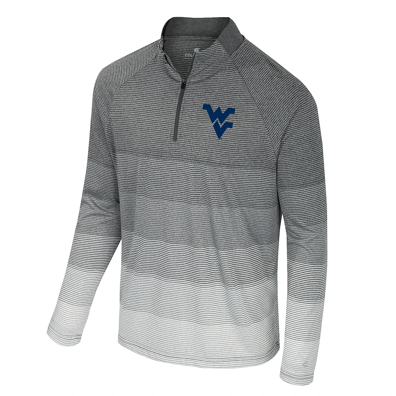 Coupe-vent à glissière quart de tour raglan en maille rayée AI pour homme Colosseum Gray West Virginia Mountaineers