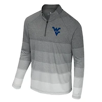 Coupe-vent à glissière quart de tour raglan en maille rayée AI pour homme Colosseum Gray West Virginia Mountaineers