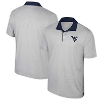 Polo rayé Big & Tall Tuck des Mountaineers de Virginie-Occidentale gris Colosseum pour hommes