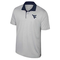 Men's Colosseum Gray West Virginia Mountaineers Big & Tall Tuck Striped Polo
