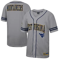 Maillot de baseball Free Spirited pour homme Colosseum Grey West Virginia Mountaineers