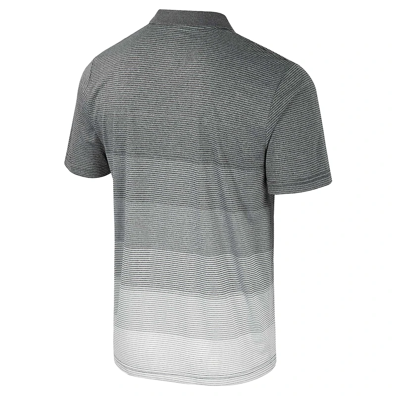 Men's Colosseum Gray West Virginia Mountaineers Striped Mesh Polo